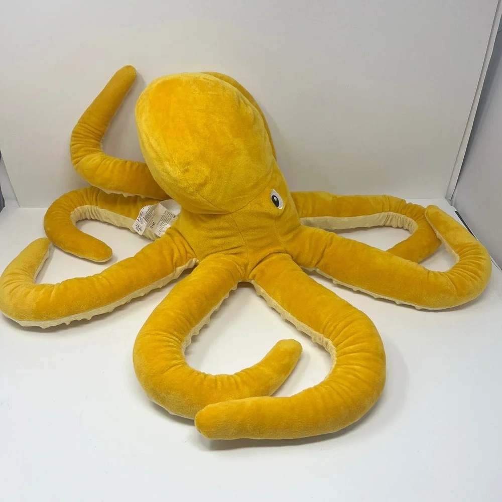 IKEA BLAVINGAD Octopus Plush‎ 20 Inch Yellow Stuffed Animal Soft Stuffed Toy
